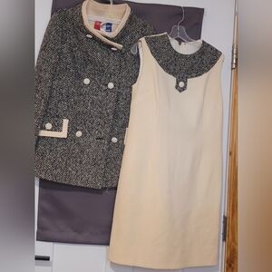 Vintage 40's Lilli Ann Knit Coat and Dress set (sz 6? see photos)